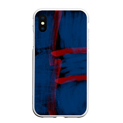 Чехол iPhone XS Max матовый Абстрактный сине-красный