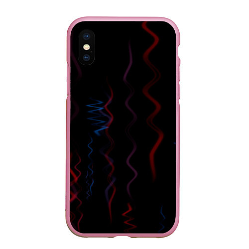 Чехол iPhone XS Max матовый Абстрактные спирали РНК / 3D-Розовый – фото 1