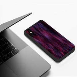 Чехол iPhone XS Max матовый Сине-красный мех, цвет: 3D-черный — фото 2