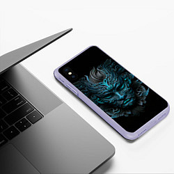 Чехол iPhone XS Max матовый Маска волшебника, цвет: 3D-светло-сиреневый — фото 2