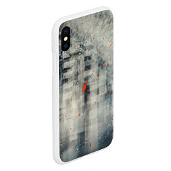 Чехол iPhone XS Max матовый Серый туман и оранжевые краски, цвет: 3D-белый — фото 2