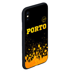 Чехол iPhone XS Max матовый Porto - gold gradient: символ сверху, цвет: 3D-черный — фото 2