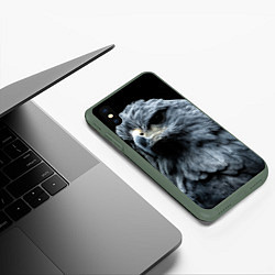 Чехол iPhone XS Max матовый Oрёл, цвет: 3D-темно-зеленый — фото 2