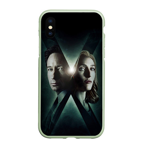 Чехол iPhone XS Max матовый X - Files / 3D-Салатовый – фото 1