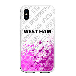 Чехол iPhone XS Max матовый West Ham pro football: символ сверху, цвет: 3D-белый
