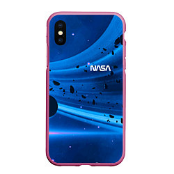 Чехол iPhone XS Max матовый Космическое пространство - NASA - Planet, цвет: 3D-малиновый