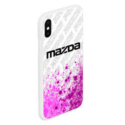 Чехол iPhone XS Max матовый Mazda pro racing: символ сверху, цвет: 3D-белый — фото 2