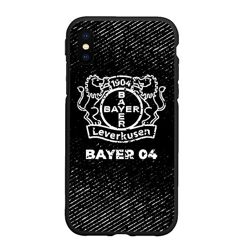 Чехол iPhone XS Max матовый Bayer 04 с потертостями на темном фоне / 3D-Черный – фото 1