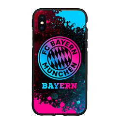 Чехол iPhone XS Max матовый Bayern - neon gradient