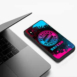 Чехол iPhone XS Max матовый Bayern - neon gradient, цвет: 3D-черный — фото 2