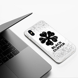 Чехол iPhone XS Max матовый Black Clover с потертостями на светлом фоне, цвет: 3D-белый — фото 2