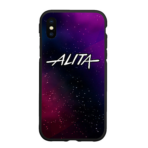 Чехол iPhone XS Max матовый Alita gradient space / 3D-Черный – фото 1