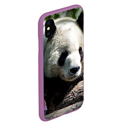Чехол iPhone XS Max матовый Пандa, цвет: 3D-фиолетовый — фото 2