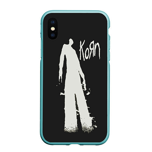 Чехол iPhone XS Max матовый Korn print / 3D-Мятный – фото 1