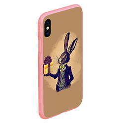 Чехол iPhone XS Max матовый Кролик в костюме с подарком, цвет: 3D-баблгам — фото 2