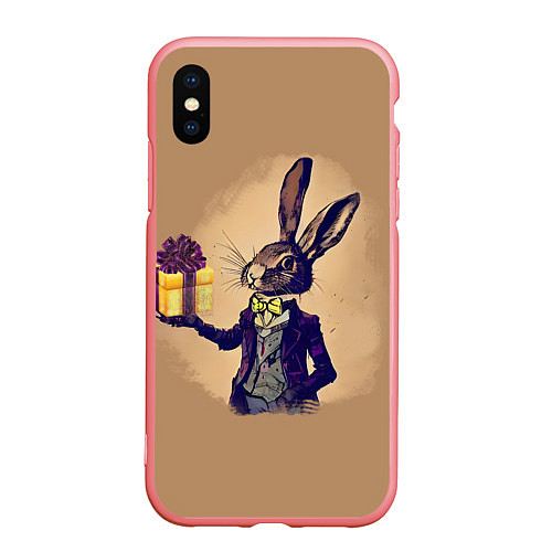 Чехол iPhone XS Max матовый Кролик в костюме с подарком / 3D-Баблгам – фото 1