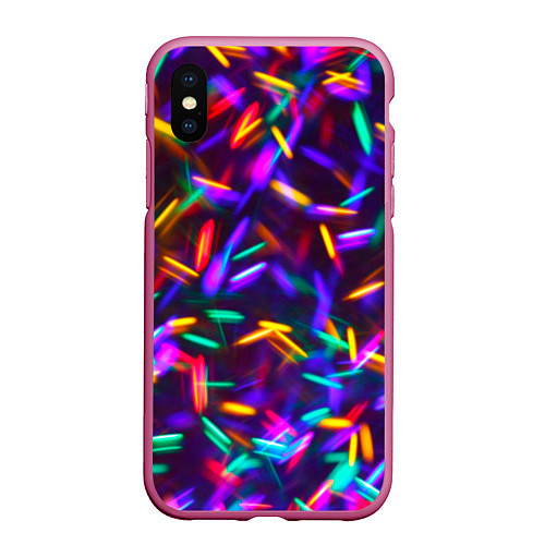 Чехол iPhone XS Max матовый Цветомузыка / 3D-Малиновый – фото 1