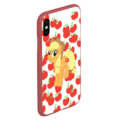 Чехол iPhone XS Max матовый AppleJack, цвет: 3D-красный — фото 2