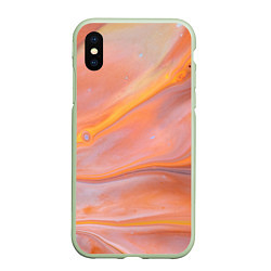 Чехол iPhone XS Max матовый Оранжевая река и краски