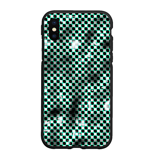 Чехол iPhone XS Max матовый Пластиковая абстракция - паттерн / 3D-Черный – фото 1