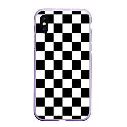 Чехол iPhone XS Max матовый Шахматные клетки - текстура