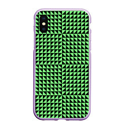 Чехол iPhone XS Max матовый Чёрно-зелёная оптическая иллюзия
