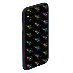 Чехол iPhone XS Max матовый Colored triangles, цвет: 3D-черный — фото 2