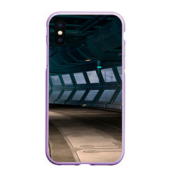 Чехол iPhone XS Max матовый Коридор космической станции