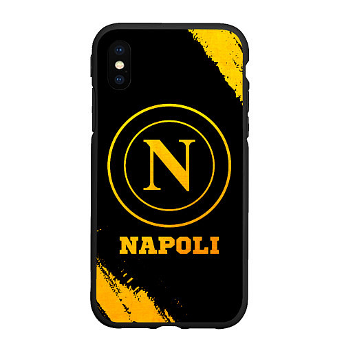 Чехол iPhone XS Max матовый Napoli - gold gradient / 3D-Черный – фото 1