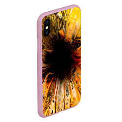 Чехол iPhone XS Max матовый Жёлтые текущие краски, цвет: 3D-розовый — фото 2