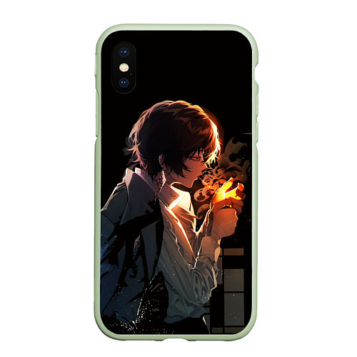Чехол iPhone XS Max матовый Дазай Осаму - Бродячие псы / 3D-Салатовый – фото 1
