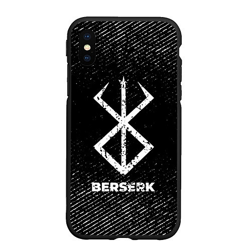 Чехол iPhone XS Max матовый Berserk с потертостями на темном фоне / 3D-Черный – фото 1