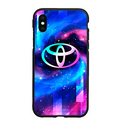 Чехол iPhone XS Max матовый Toyota неоновый космос