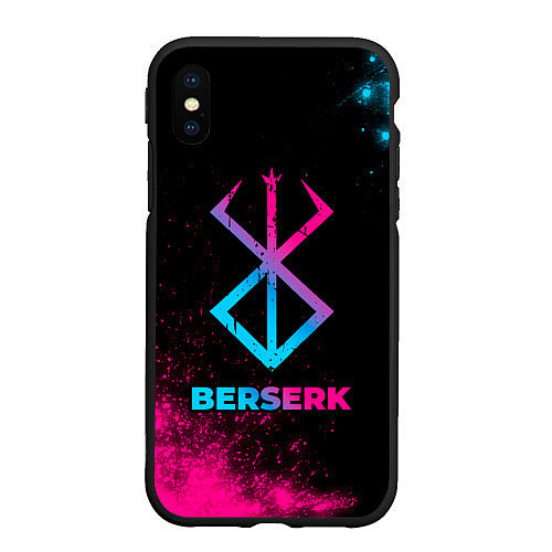 Чехол iPhone XS Max матовый Berserk - neon gradient / 3D-Черный – фото 1