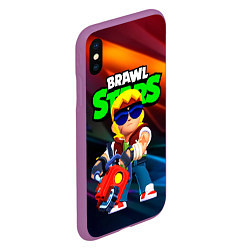 Чехол iPhone XS Max матовый Buster Brawl stars, цвет: 3D-фиолетовый — фото 2