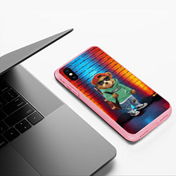 Чехол iPhone XS Max матовый Мишка гитарист, цвет: 3D-баблгам — фото 2