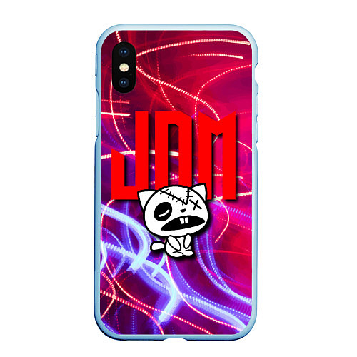 Чехол iPhone XS Max матовый JDM style - одноглазый котик / 3D-Голубой – фото 1