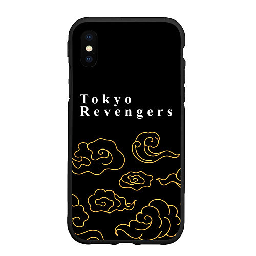 Чехол iPhone XS Max матовый Tokyo Revengers anime clouds / 3D-Черный – фото 1