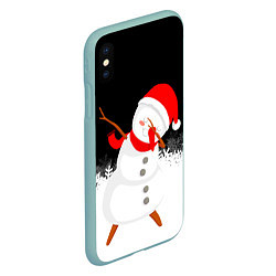 Чехол iPhone XS Max матовый Снеговик dab, цвет: 3D-мятный — фото 2