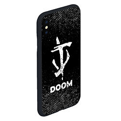 Чехол iPhone XS Max матовый Doom с потертостями на темном фоне, цвет: 3D-черный — фото 2