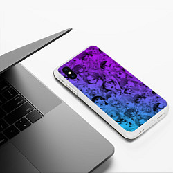 Чехол iPhone XS Max матовый Ахегао красивый неон, цвет: 3D-белый — фото 2