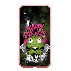 Чехол iPhone XS Max матовый Geen rabbit happy new year