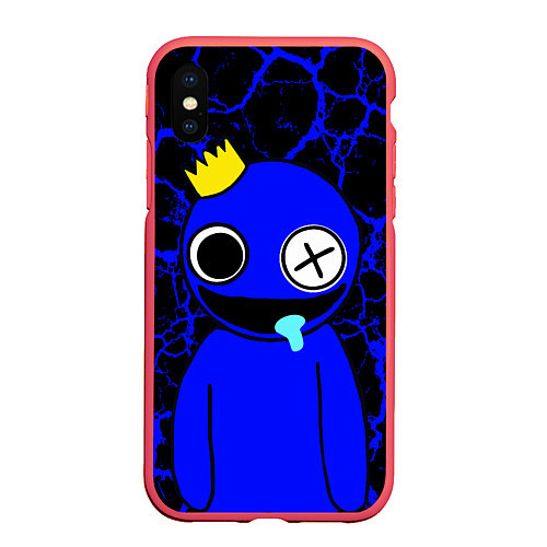 Чехол iPhone XS Max матовый Радужные друзья - персонаж Синий / 3D-Красный – фото 1