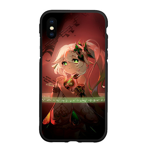 Чехол iPhone XS Max матовый Нахида из Genshin Impact / 3D-Черный – фото 1