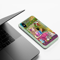 Чехол iPhone XS Max матовый Новогодний сюрприз, цвет: 3D-салатовый — фото 2