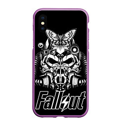 Чехол iPhone XS Max матовый Fallout helmet