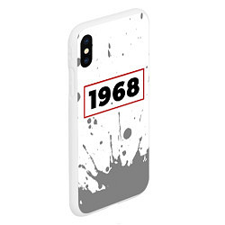 Чехол iPhone XS Max матовый 1968 - в красной рамке на светлом, цвет: 3D-белый — фото 2