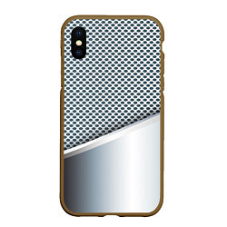Чехол iPhone XS Max матовый Текстура объёмного металла, цвет: 3D-коричневый