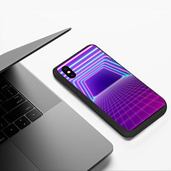 Чехол iPhone XS Max матовый Вход в неоновый портал, цвет: 3D-черный — фото 2