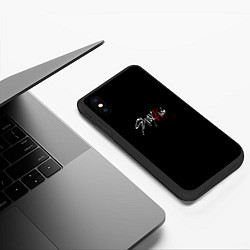 Чехол iPhone XS Max матовый Stray Kids white logo, цвет: 3D-черный — фото 2